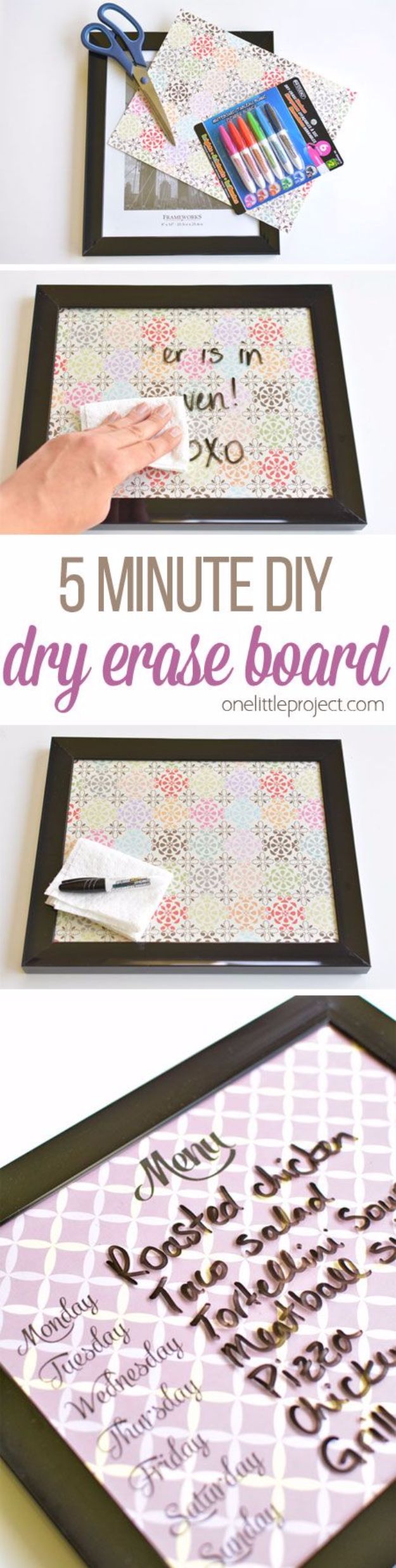 Crafts for Teens to Make and Sell - 5 Minute Dry Erase Board - Cheap and Easy DIY Ideas To Make For Extra Money - Best Things to Sell On Etsy, Dollar Store Craft Ideas, Quick Projects for Teenagers To Make Spending Cash - DIY Gifts, Wall Art, School Supplies, Room Decor, Jewelry, Fashion, Hair Accessories, Bracelets, Magnets #teencrafts #craftstosell #etsyideass