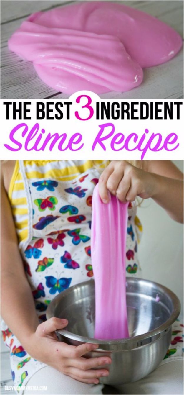 Borax Free Slime Recipes - Best 3-Ingredient Slime - Safe Slimes To Make Without Glue - How To Make Fluffy Slime With Shaving Cream - Easy 3 Ingredients Glitter Slime, Clear, Galaxy, Best DIY Slime Tutorials With Step by Step Instructions #slimerecipes #slime #kidscrafts #teencrafts