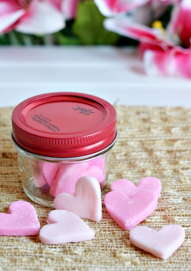 Cheap DIY Valentine's Day Gift Ideas - Cream Cheese Heart Mints - Make These Easy and Inexpensive Crafts and Valentine Projects - Cute Dollar Store Ideas, Tutorials for Making Jars, Gift Boxes, Pink Red and Heart Shaped Decor - Creative Ways To Say I Love You to Your BFF, Boyfriend, Girlfriend, Husband, Wife and Kids #diyideas #valentines #cheapgifts #valentinesgifts #valentinesday