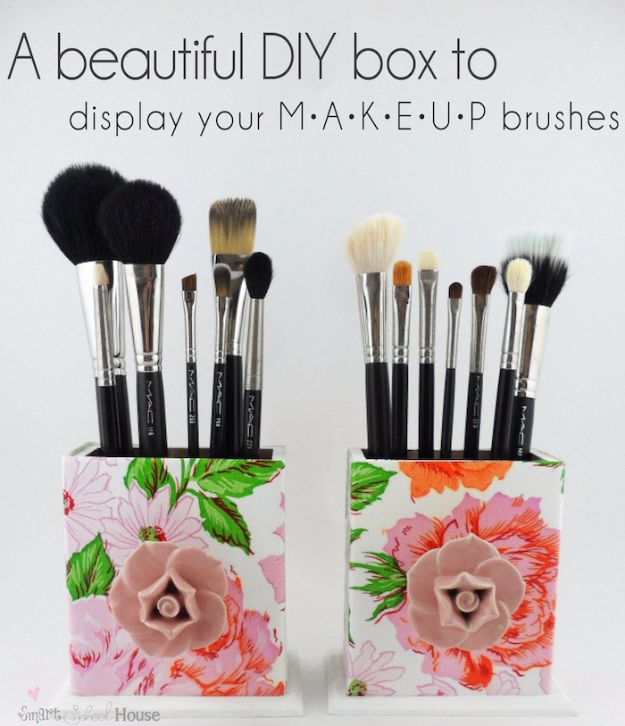 Cheap DIY Gifts and Inexpensive Homemade Christmas Gift Ideas for People on A Budget - DIY Makeup Brush Box - To Make These Cool Presents Instead of Buying for the Holidays - Easy and Low Cost Gifts fTo Make For Friends and Neighbors - Quick Dollar Store Crafts and Projects for Xmas Gift Giving Parties - Step by Step Tutorials and Instructions #diygifts #teencrafts #diyideas #crafts #christmasgifts #cheapgifts