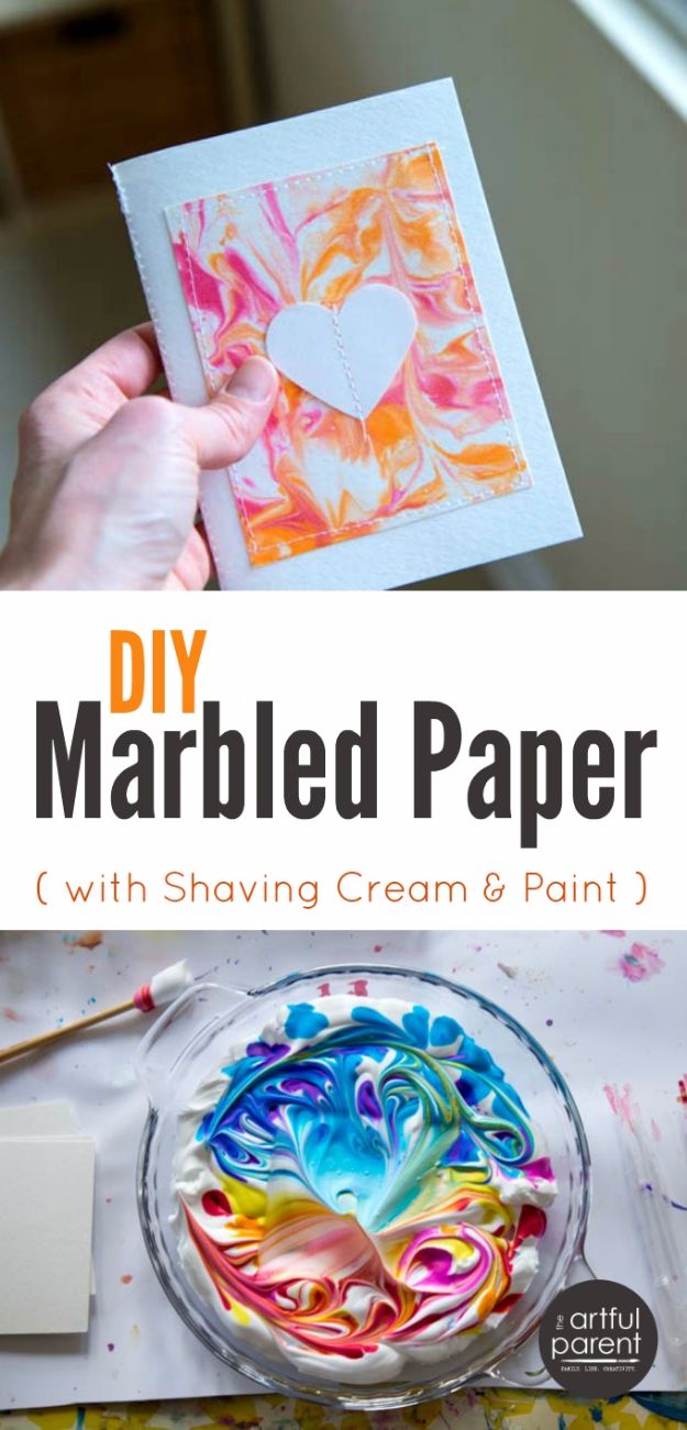 Crafts for Teens to Make and Sell - DIY Marbled Paper - Cheap and Easy DIY Ideas To Make For Extra Money - Best Things to Sell On Etsy, Dollar Store Craft Ideas, Quick Projects for Teenagers To Make Spending Cash - DIY Gifts, Wall Art, School Supplies, Room Decor, Jewelry, Fashion, Hair Accessories, Bracelets, Magnets #teencrafts #craftstosell #etsyideass