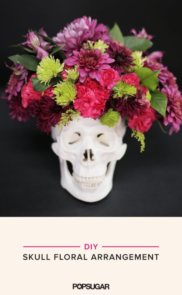Cheap DIY Gifts and Inexpensive Homemade Christmas Gift Ideas for People on A Budget - DIY Skull Floral Arrangement- To Make These Cool Presents Instead of Buying for the Holidays - Easy and Low Cost Gifts fTo Make For Friends and Neighbors - Quick Dollar Store Crafts and Projects for Xmas Gift Giving Parties - Step by Step Tutorials and Instructions #diygifts #teencrafts #diyideas #crafts #christmasgifts #cheapgifts