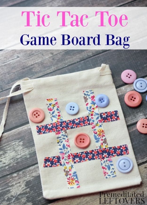 Crafts for Teens to Make and Sell - DIY Tic Tac Toe Game Board Bag - Cheap and Easy DIY Ideas To Make For Extra Money - Best Things to Sell On Etsy, Dollar Store Craft Ideas, Quick Projects for Teenagers To Make Spending Cash - DIY Gifts, Wall Art, School Supplies, Room Decor, Jewelry, Fashion, Hair Accessories, Bracelets, Magnets #teencrafts #craftstosell #etsyideass