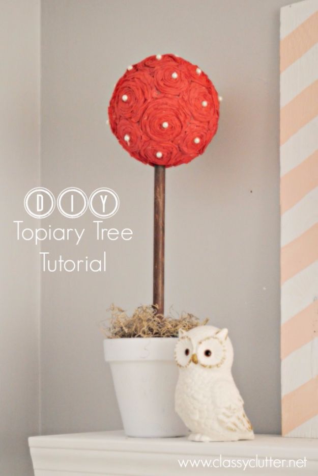 Cheap DIY Valentine's Day Gift Ideas - DIY Topiary Trees - Make These Easy and Inexpensive Crafts and Valentine Projects - Cute Dollar Store Ideas, Tutorials for Making Jars, Gift Boxes, Pink Red and Heart Shaped Decor - Creative Ways To Say I Love You to Your BFF, Boyfriend, Girlfriend, Husband, Wife and Kids #diyideas #valentines #cheapgifts #valentinesgifts #valentinesday
