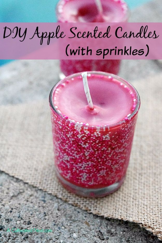 Cheap DIY Gifts and Inexpensive Homemade Christmas Gift Ideas for People on A Budget - Easy Apple Scented Candles with Sprinkles - To Make These Cool Presents Instead of Buying for the Holidays - Easy and Low Cost Gifts fTo Make For Friends and Neighbors - Quick Dollar Store Crafts and Projects for Xmas Gift Giving Parties - Step by Step Tutorials and Instructions #diygifts #teencrafts #diyideas #crafts #christmasgifts #cheapgifts
