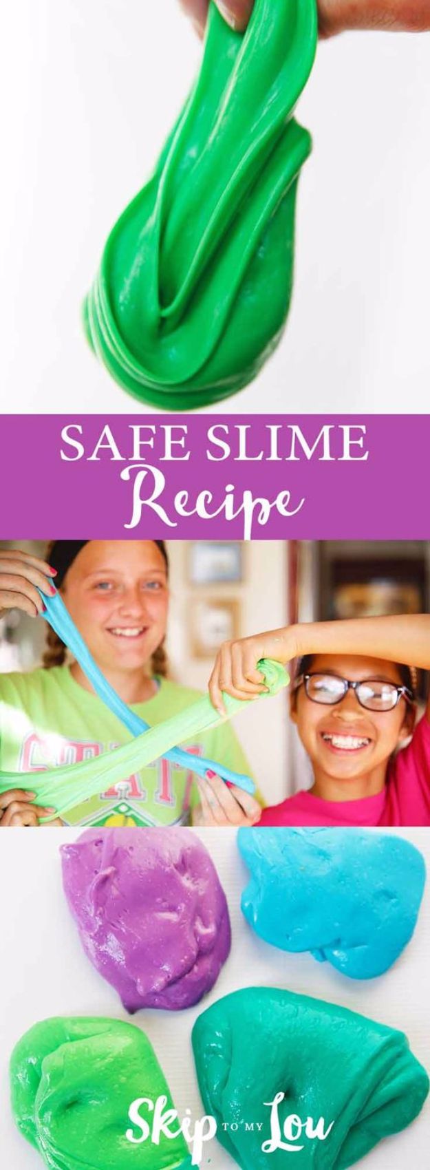 Borax Free Slime Recipes - Easy Safe Slime - Safe Slimes To Make Without Glue - How To Make Fluffy Slime With Shaving Cream - Easy 3 Ingredients Glitter Slime, Clear, Galaxy, Best DIY Slime Tutorials With Step by Step Instructions #slimerecipes #slime #kidscrafts #teencrafts