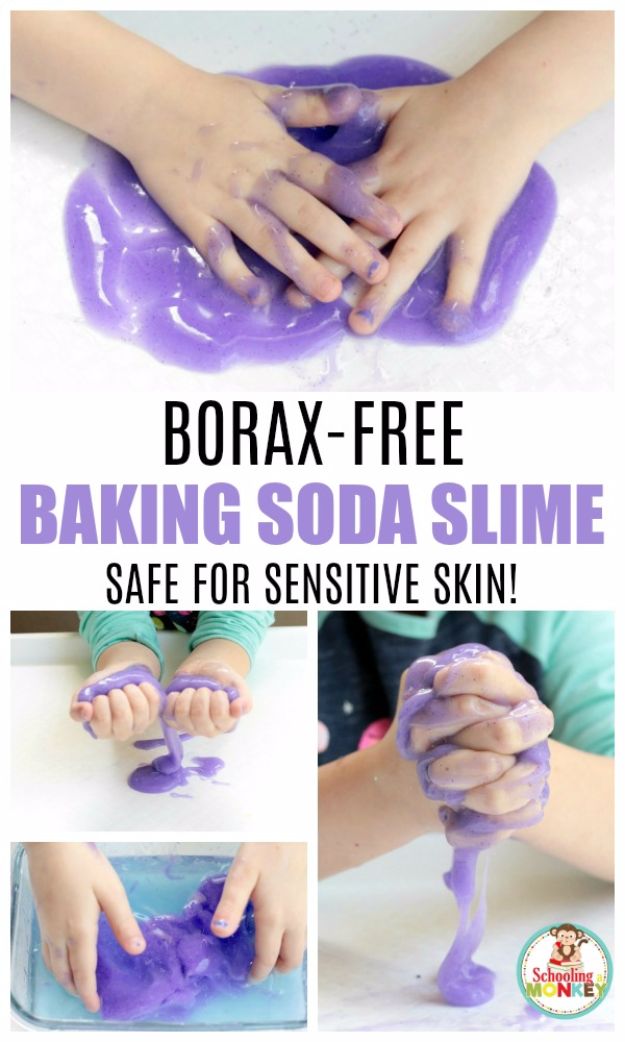 Borax Free Slime Recipes - Slime Safe for Sensitive Skin - Safe Slimes To Make Without Glue - How To Make Fluffy Slime With Shaving Cream - Easy 3 Ingredients Glitter Slime, Clear, Galaxy, Best DIY Slime Tutorials With Step by Step Instructions #slimerecipes #slime #kidscrafts #teencrafts
