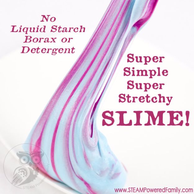 Borax Free Slime Recipes - Super Stretchy 3 Ingredient Saline Slime - Safe Slimes To Make Without Glue - How To Make Fluffy Slime With Shaving Cream - Easy 3 Ingredients Glitter Slime, Clear, Galaxy, Best DIY Slime Tutorials With Step by Step Instructions #slimerecipes #slime #kidscrafts #teencrafts