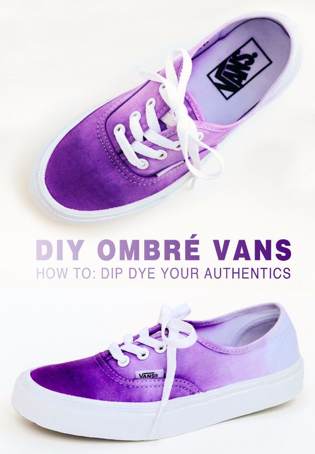 DIY Teen Fashion for Spring - DIY Ombre Vans - Easy Homemade Clothing Tutorials and Things To Make To Wear - Cute Patterns and Projects for Teens to Make, T-Shirts, Skirts, Dresses, Shorts and Ideas for Jeans - Tops, Tanks and Tees With Free Tutorial Ideas and Instructions 