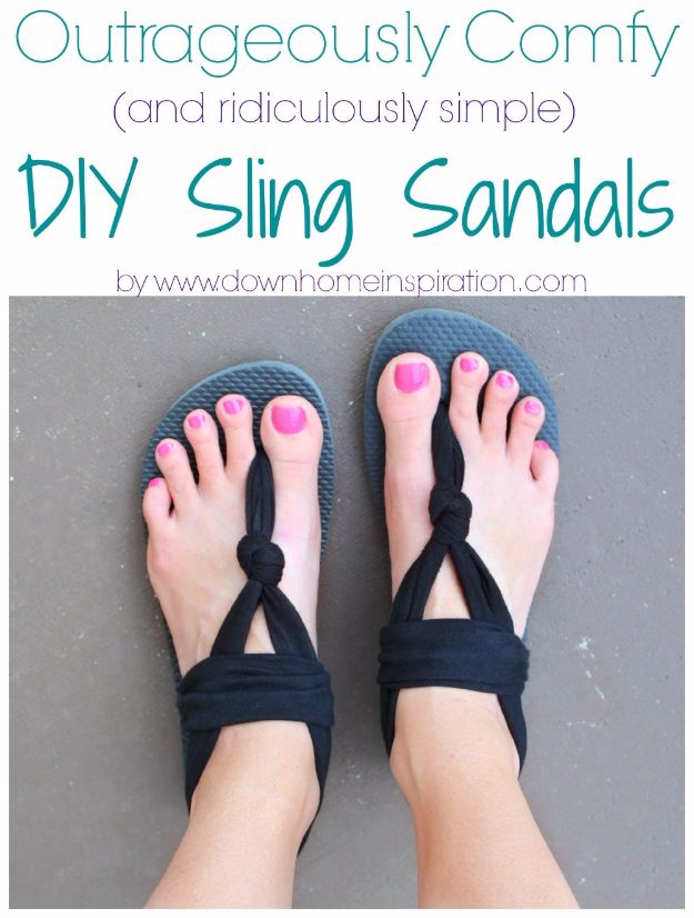 DIY Teen Fashion for Spring - DIY Sling Sandals - Easy Homemade Clothing Tutorials and Things To Make To Wear - Cute Patterns and Projects for Teens to Make, T-Shirts, Skirts, Dresses, Shorts and Ideas for Jeans - Tops, Tanks and Tees With Free Tutorial Ideas and Instructions 