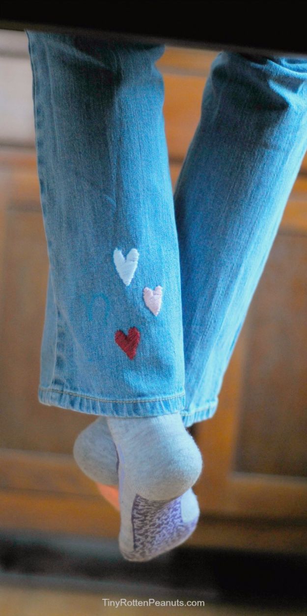 DIY Teen Fashion for Spring - Embroidered Jeans - Easy Homemade Clothing Tutorials and Things To Make To Wear - Cute Patterns and Projects for Teens to Make, T-Shirts, Skirts, Dresses, Shorts and Ideas for Jeans - Tops, Tanks and Tees With Free Tutorial Ideas and Instructions 