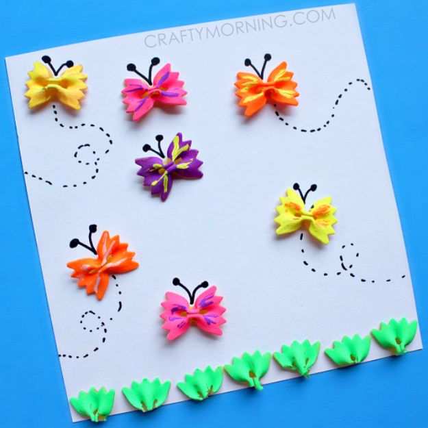 DIY Ideas With Butterflies - Bow-Tie Noodle Butterfly Craft - Cute and Easy DIY Projects for Butterfly Lovers - Wall and Home Decor Projects, Things To Make and Sell on Etsy - Quick Gifts to Make for Friends and Family - Homemade No Sew Projects- Fun Jewelry, Cool Clothes and Accessories #diyideas #butterflies #teencrafts