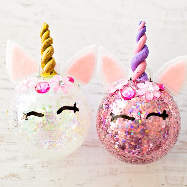 DIY Ideas With Unicorns - DIY Glitter Unicorn Ornaments - Cute and Easy DIY Projects for Unicorn Lovers - Wall and Home Decor Projects, Things To Make and Sell on Etsy - Quick Gifts to Make for Friends and Family - Homemade No Sew Projects and Pillows - Fun Jewelry, Desk Decor Cool Clothes and Accessories