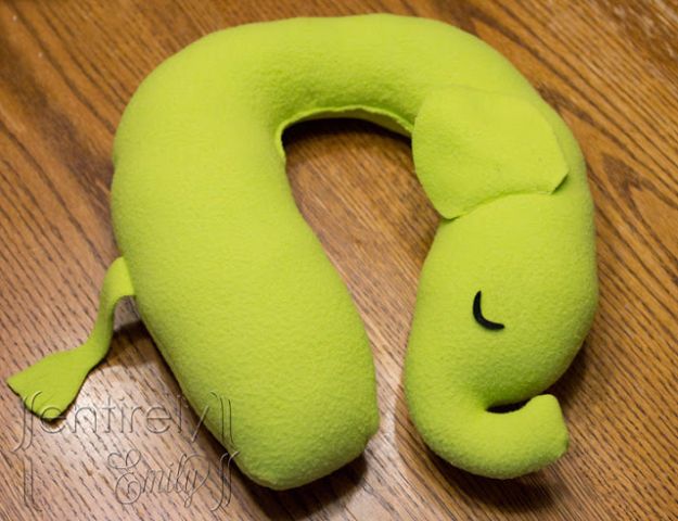 DIY Ideas With Elephants - Elephant Travel Pillow - Easy Wall Art Ideas, Crafts, Jewelry, Arts and Craft Projects for Kids, Teens and Adults- Simple Canvases, Throw Pillows, Cute Paintings for Nurseries, Dollar Store Crafts and Fun Dorm Room and Bedroom Decor - Tutorials for Crafty Ideas Decorated With an Elephant