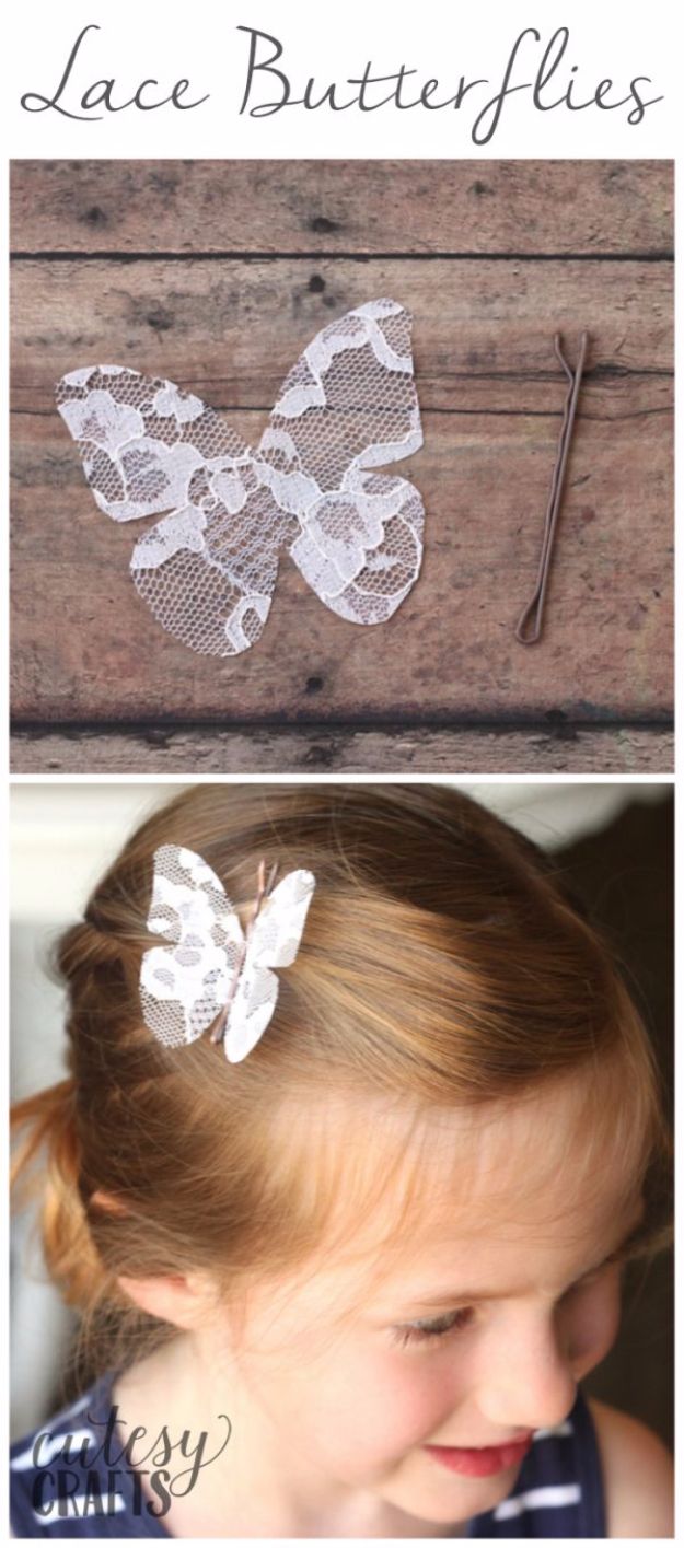DIY Ideas With Butterflies - Lace Butterflies - Cute and Easy DIY Projects for Butterfly Lovers - Wall and Home Decor Projects, Things To Make and Sell on Etsy - Quick Gifts to Make for Friends and Family - Homemade No Sew Projects- Fun Jewelry, Cool Clothes and Accessories #diyideas #butterflies #teencrafts