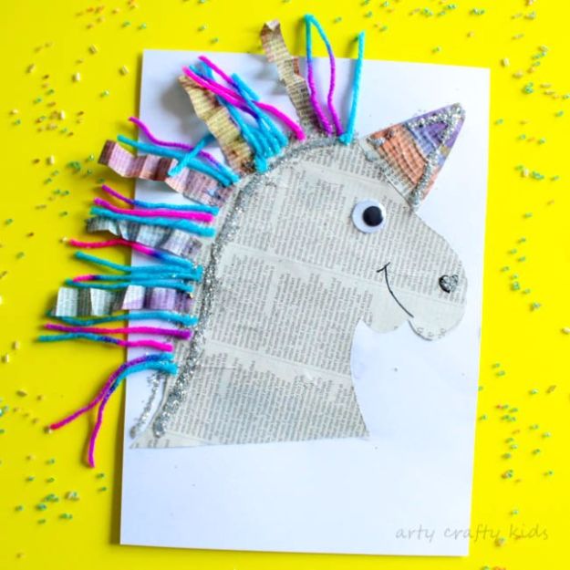 DIY Ideas With Unicorns - Mixed Media Paper Unicorn Craft - Cute and Easy DIY Projects for Unicorn Lovers - Wall and Home Decor Projects, Things To Make and Sell on Etsy - Quick Gifts to Make for Friends and Family - Homemade No Sew Projects and Pillows - Fun Jewelry, Desk Decor Cool Clothes and Accessories