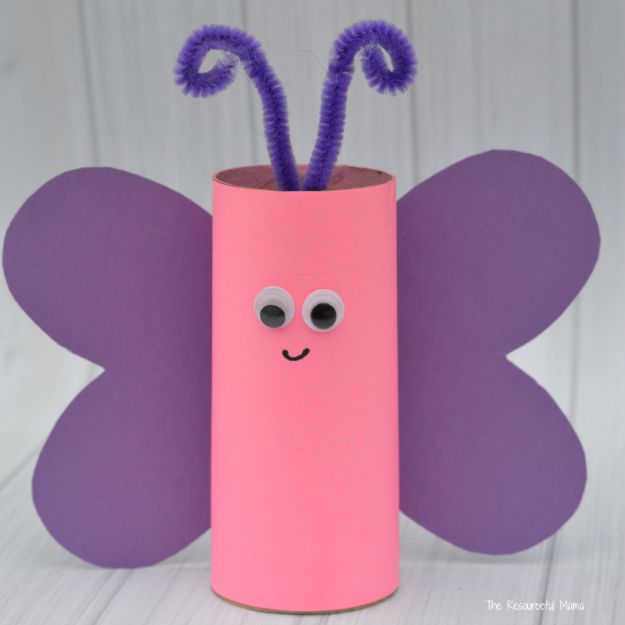 DIY Ideas With Butterflies - Toilet Paper Roll Butterfly Craft - Cute and Easy DIY Projects for Butterfly Lovers - Wall and Home Decor Projects, Things To Make and Sell on Etsy - Quick Gifts to Make for Friends and Family - Homemade No Sew Projects- Fun Jewelry, Cool Clothes and Accessories #diyideas #butterflies #teencrafts