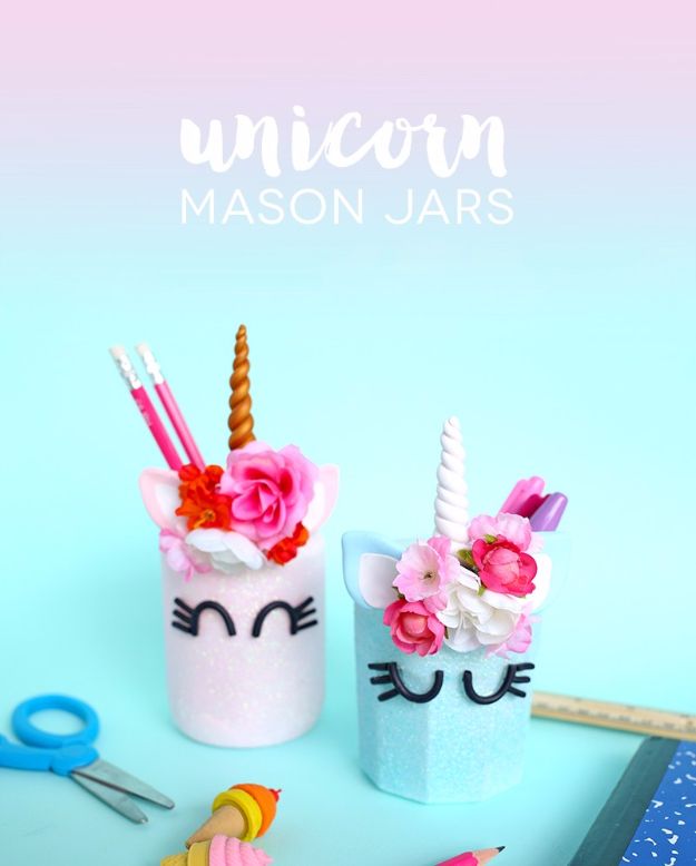DIY Ideas With Unicorns - Unicorn Mason Jars - Cute and Easy DIY Projects for Unicorn Lovers - Wall and Home Decor Projects, Things To Make and Sell on Etsy - Quick Gifts to Make for Friends and Family - Homemade No Sew Projects and Pillows - Fun Jewelry, Desk Decor Cool Clothes and Accessories