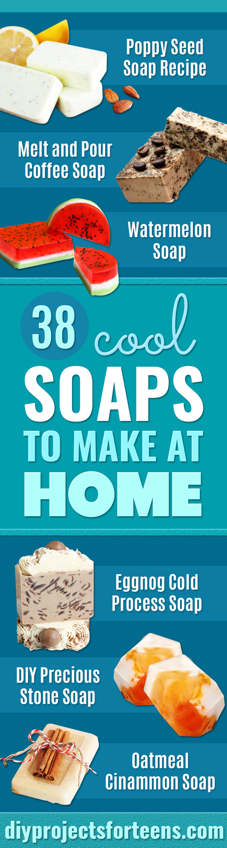 Cool Soaps To Make At Home - Grapefruit Mint Poppyseed Bars - DIY Soap Recipes and Ideas - Best Soap Tutorials for Soap Making Without Lye - Easy Cold Process Melt and Pour Tips for Beginners - Crockpot, Essential Oils, Homemade Natural Soaps and Products - Creative Crafts and DIY for Teens, Kids and Adults #soapmaking #diygifts #soap #soaprecipes