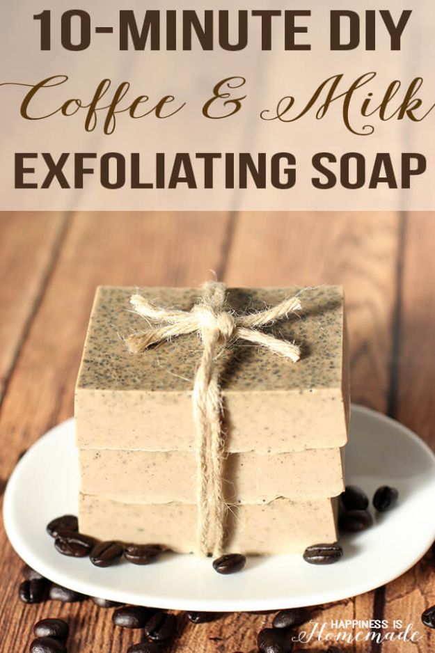 Cool Soaps To Make At Home - Coffee & Milk Exfoliating Soap - DIY Soap Recipes and Ideas - Best Soap Tutorials for Soap Making Without Lye - Easy Cold Process Melt and Pour Tips for Beginners - Crockpot, Essential Oils, Homemade Natural Soaps and Products - Creative Crafts and DIY for Teens, Kids and Adults #soapmaking #diygifts #soap #soaprecipes