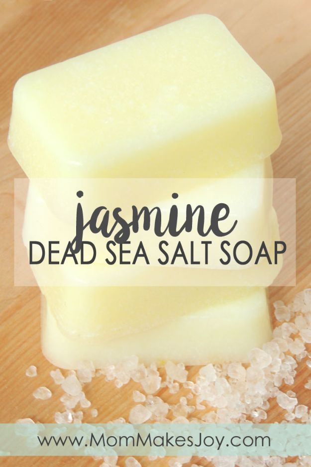 Cool Soaps To Make At Home - Jasmine Dead Sea Salt Soap - DIY Soap Recipes and Ideas - Best Soap Tutorials for Soap Making Without Lye - Easy Cold Process Melt and Pour Tips for Beginners - Crockpot, Essential Oils, Homemade Natural Soaps and Products - Creative Crafts and DIY for Teens, Kids and Adults #soapmaking #diygifts #soap #soaprecipes
