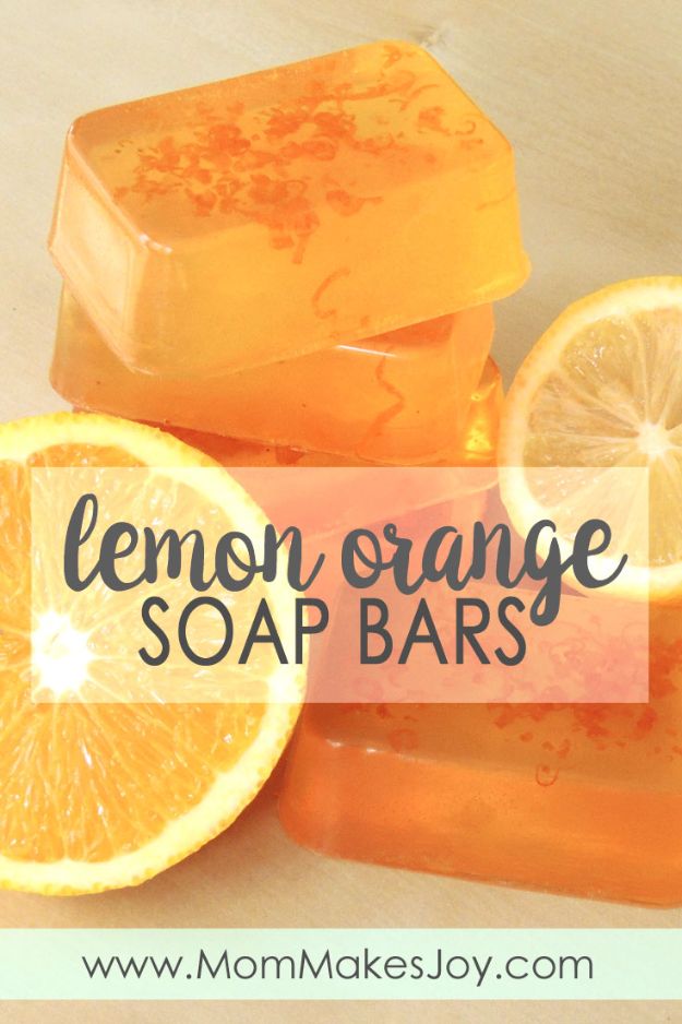 Cool Soaps To Make At Home - Lemon Orange Soap Bars - DIY Soap Recipes and Ideas - Best Soap Tutorials for Soap Making Without Lye - Easy Cold Process Melt and Pour Tips for Beginners - Crockpot, Essential Oils, Homemade Natural Soaps and Products - Creative Crafts and DIY for Teens, Kids and Adults #soapmaking #diygifts #soap #soaprecipes