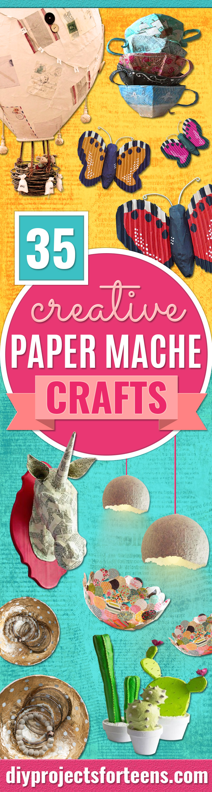 Creative Paper Mache Crafts - Easy DIY Ideas for Making Paper Mache Projects - Cool Newspaper and Paper Bag Craft Tips - Recipe for for How To Make Homemade Paper Mashe paste - Halloween Masks and Costume Tutorials - Sculpture, Animals and Ideas for Kids #diyideas #papermache #teencrafts #crafts