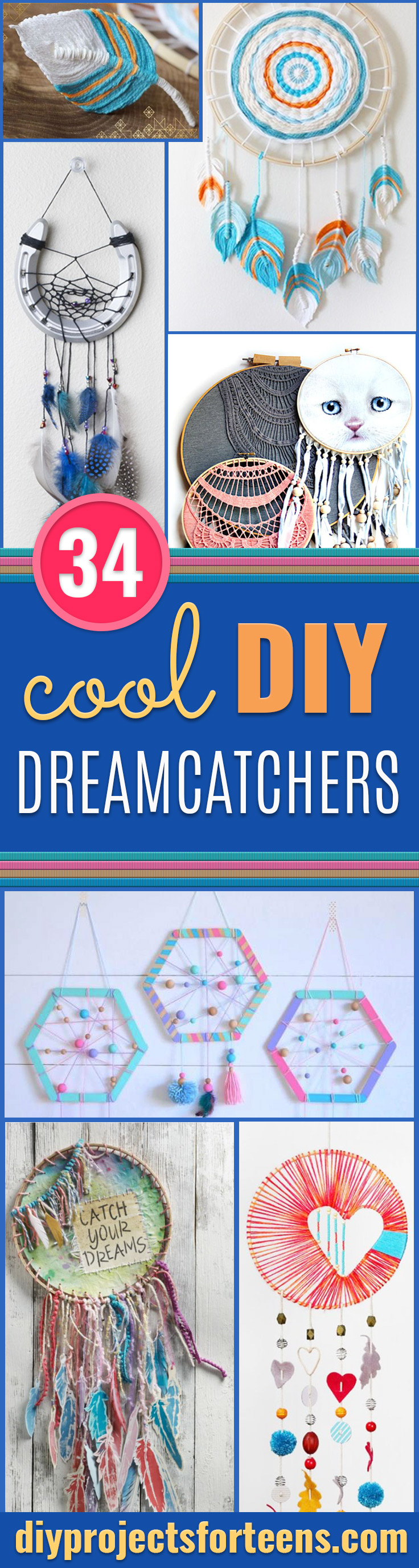 DIY Dream Catchers - How to Make a Dreamcatcher Step by Step Tutorial - Easy Ideas for Dream Catcher for Kids Room - Make a Mobile, Moon Designs, Pattern Ideas, Boho Dreamcatcher With Sticks, Cool Wall Hangings for Teen Rooms - Cheap Home Decor Ideas on A Budget #diyideas #teencrafts #dreamcatchers