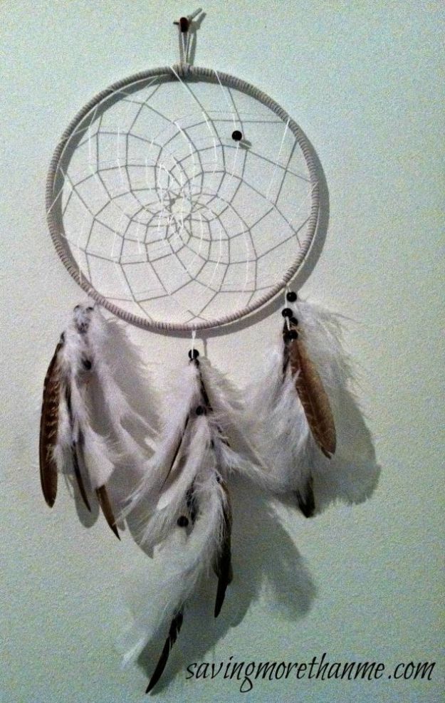 DIY Dream Catchers - Beads and Feather Dreamcatcher - How to Make a Dreamcatcher Step by Step Tutorial - Easy Ideas for Dream Catcher for Kids Room - Make a Mobile, Moon Designs, Pattern Ideas, Boho Dreamcatcher With Sticks, Cool Wall Hangings for Teen Rooms - Cheap Home Decor Ideas on A Budget #diyideas #teencrafts #dreamcatchers