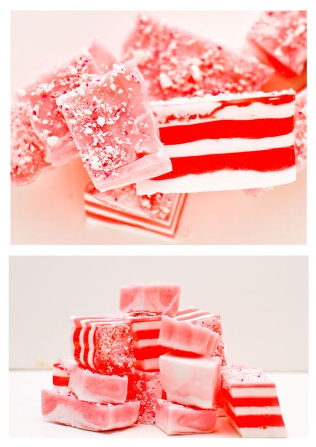 Soap Recipes DIY - Candycane Soap - DIY Soap Recipe Ideas - Best Soap Tutorials for Soap Making Without Lye - Easy Cold Process Melt and Pour Tips for Beginners - Crockpot, Essential Oils, Homemade Natural Soaps and Products - Creative Crafts and DIY for Teens, Kids and Adults #soaprecipes #diygifts #soapmaking