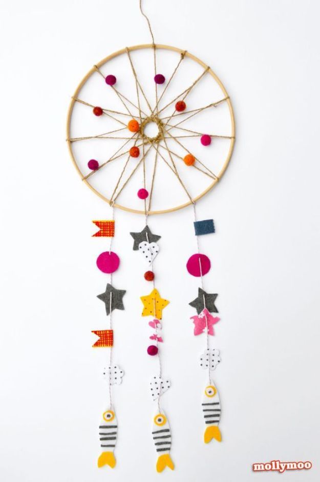 DIY Dream Catchers - Cute Dreamcatcher - How to Make a Dreamcatcher Step by Step Tutorial - Easy Ideas for Dream Catcher for Kids Room - Make a Mobile, Moon Designs, Pattern Ideas, Boho Dreamcatcher With Sticks, Cool Wall Hangings for Teen Rooms - Cheap Home Decor Ideas on A Budget #diyideas #teencrafts #dreamcatchers