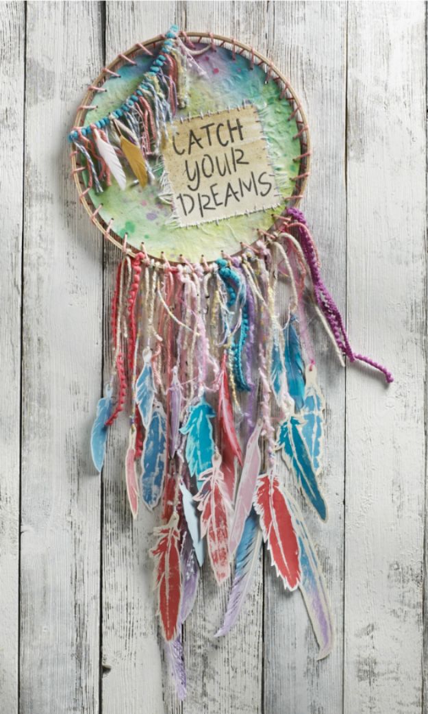 DIY Dream Catchers - DIY Watercolor Dreamcatcher - How to Make a Dreamcatcher Step by Step Tutorial - Easy Ideas for Dream Catcher for Kids Room - Make a Mobile, Moon Designs, Pattern Ideas, Boho Dreamcatcher With Sticks, Cool Wall Hangings for Teen Rooms - Cheap Home Decor Ideas on A Budget #diyideas #teencrafts #dreamcatchers