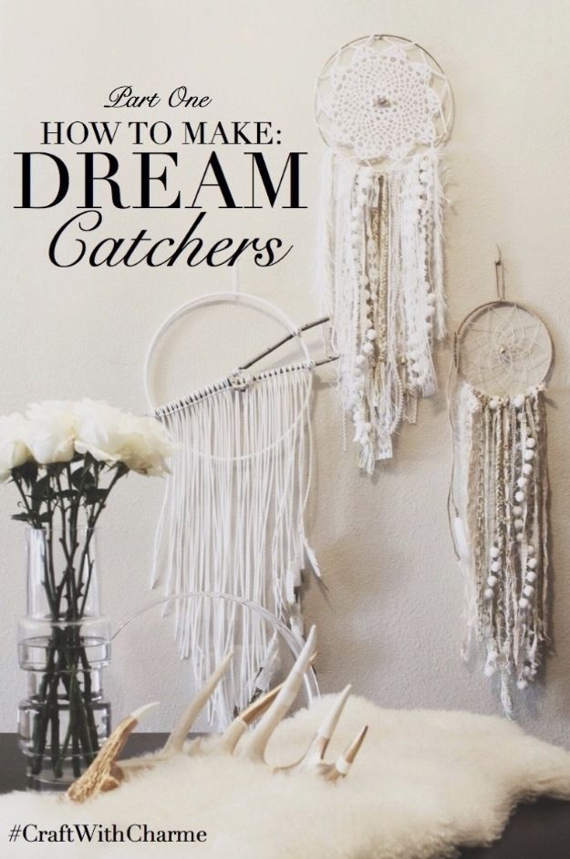 DIY Dream Catchers - Elegant Dreamcatcher - How to Make a Dreamcatcher Step by Step Tutorial - Easy Ideas for Dream Catcher for Kids Room - Make a Mobile, Moon Designs, Pattern Ideas, Boho Dreamcatcher With Sticks, Cool Wall Hangings for Teen Rooms - Cheap Home Decor Ideas on A Budget #diyideas #teencrafts #dreamcatchers
