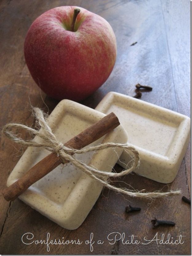 Soap Recipes DIY - Five Minute Spiced Apple Goats Milk Soap - DIY Soap Recipe Ideas - Best Soap Tutorials for Soap Making Without Lye - Easy Cold Process Melt and Pour Tips for Beginners - Crockpot, Essential Oils, Homemade Natural Soaps and Products - Creative Crafts and DIY for Teens, Kids and Adults #soaprecipes #diygifts #soapmaking