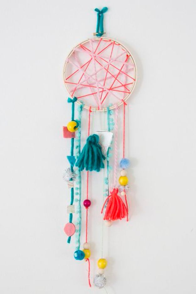 DIY Dream Catchers - Kid-Friendly Dreamcatcher - How to Make a Dreamcatcher Step by Step Tutorial - Easy Ideas for Dream Catcher for Kids Room - Make a Mobile, Moon Designs, Pattern Ideas, Boho Dreamcatcher With Sticks, Cool Wall Hangings for Teen Rooms - Cheap Home Decor Ideas on A Budget #diyideas #teencrafts #dreamcatchers