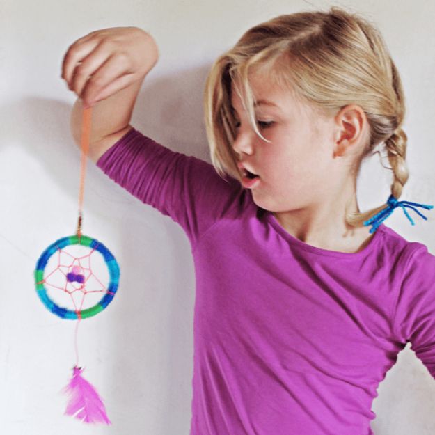 DIY Dream Catchers - Mini Dreamcatcher - How to Make a Dreamcatcher Step by Step Tutorial - Easy Ideas for Dream Catcher for Kids Room - Make a Mobile, Moon Designs, Pattern Ideas, Boho Dreamcatcher With Sticks, Cool Wall Hangings for Teen Rooms - Cheap Home Decor Ideas on A Budget #diyideas #teencrafts #dreamcatchers