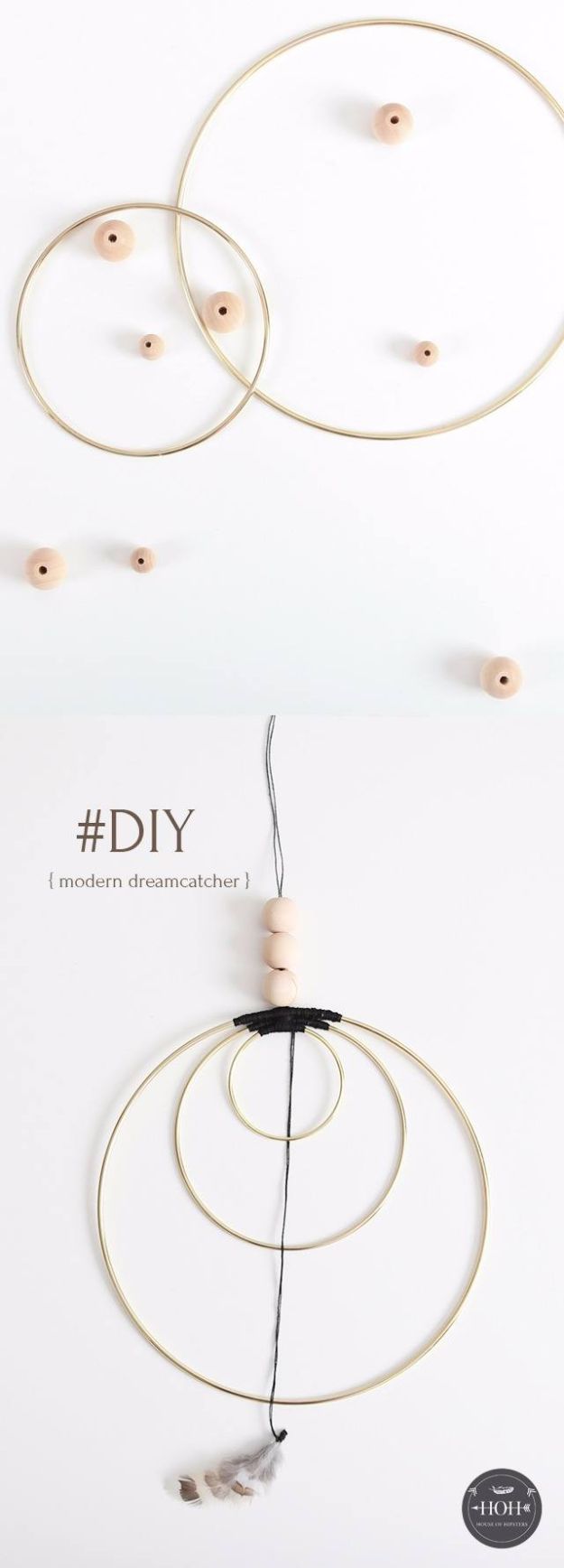 DIY Dream Catchers - Minimalist Dreamcatcher - How to Make a Dreamcatcher Step by Step Tutorial - Easy Ideas for Dream Catcher for Kids Room - Make a Mobile, Moon Designs, Pattern Ideas, Boho Dreamcatcher With Sticks, Cool Wall Hangings for Teen Rooms - Cheap Home Decor Ideas on A Budget #diyideas #teencrafts #dreamcatchers