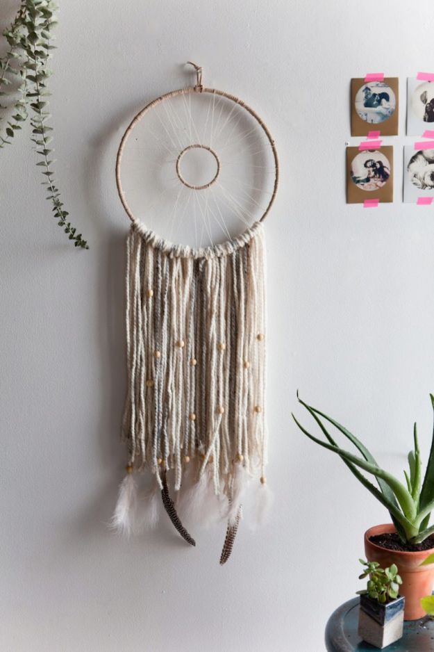 DIY Dream Catchers - Modern Woven Dreamcatcher - How to Make a Dreamcatcher Step by Step Tutorial - Easy Ideas for Dream Catcher for Kids Room - Make a Mobile, Moon Designs, Pattern Ideas, Boho Dreamcatcher With Sticks, Cool Wall Hangings for Teen Rooms - Cheap Home Decor Ideas on A Budget #diyideas #teencrafts #dreamcatchers