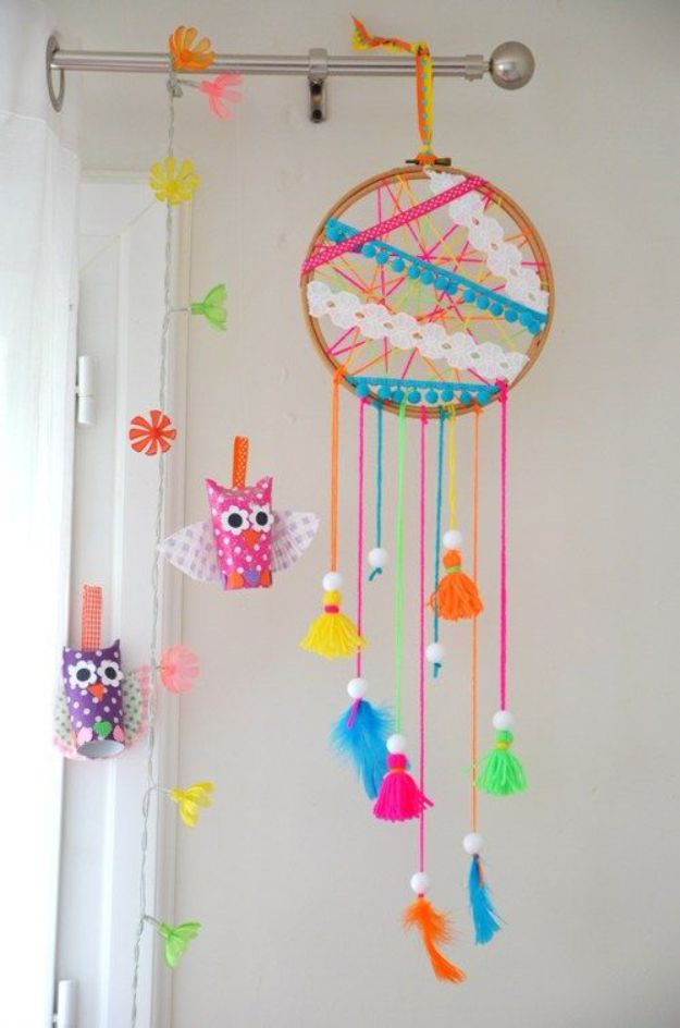 DIY Dream Catchers - Nursery Dreamcatcher - How to Make a Dreamcatcher Step by Step Tutorial - Easy Ideas for Dream Catcher for Kids Room - Make a Mobile, Moon Designs, Pattern Ideas, Boho Dreamcatcher With Sticks, Cool Wall Hangings for Teen Rooms - Cheap Home Decor Ideas on A Budget #diyideas #teencrafts #dreamcatchers