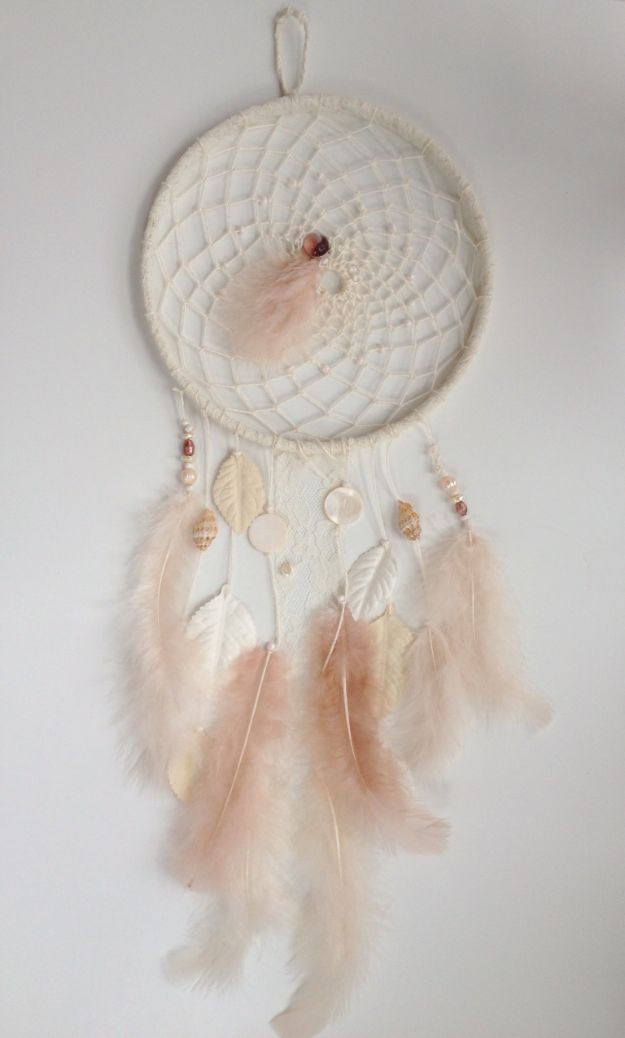 DIY Dream Catchers - Pink Feathery Dreamcatcher - How to Make a Dreamcatcher Step by Step Tutorial - Easy Ideas for Dream Catcher for Kids Room - Make a Mobile, Moon Designs, Pattern Ideas, Boho Dreamcatcher With Sticks, Cool Wall Hangings for Teen Rooms - Cheap Home Decor Ideas on A Budget #diyideas #teencrafts #dreamcatchers