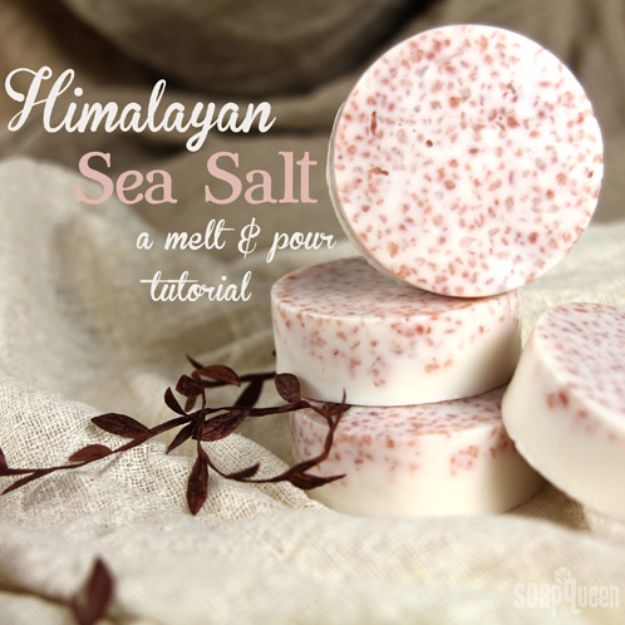 Soap Recipes DIY - Pink Salt and Shea Bath Bar - DIY Soap Recipe Ideas - Best Soap Tutorials for Soap Making Without Lye - Easy Cold Process Melt and Pour Tips for Beginners - Crockpot, Essential Oils, Homemade Natural Soaps and Products - Creative Crafts and DIY for Teens, Kids and Adults #soaprecipes #diygifts #soapmaking