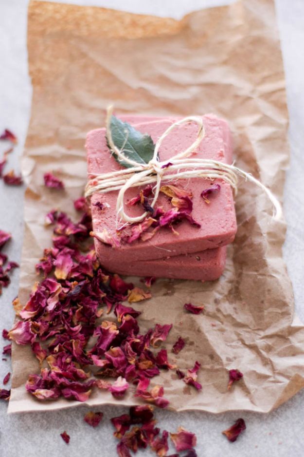 Soap Recipes DIY - Rosewater Pink Clay Soap - DIY Soap Recipe Ideas - Best Soap Tutorials for Soap Making Without Lye - Easy Cold Process Melt and Pour Tips for Beginners - Crockpot, Essential Oils, Homemade Natural Soaps and Products - Creative Crafts and DIY for Teens, Kids and Adults #soaprecipes #diygifts #soapmaking