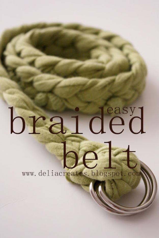 DIY Ideas With Old T-shirts - Easy Braided Belt - Tshirt Makeovers and Transformation Ideas for Tee Shirts - DIY Clothes to Make On A Budgert - Creative and Easy Fashion Ideas for Teen Girls, Teenagers, Adults - Cut and Refashion Your Shirts With These Step by Step Tutorials #teencrafts #tshirtideas #diyclothes #fashion #crafts