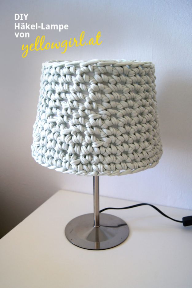 DIY Ideas With Old T-shirts - Knotted Lampshade - Tshirt Makeovers and Transformation Ideas for Tee Shirts - DIY Clothes to Make On A Budgert - Creative and Easy Fashion Ideas for Teen Girls, Teenagers, Adults - Cut and Refashion Your Shirts With These Step by Step Tutorials #teencrafts #tshirtideas #diyclothes #fashion #crafts