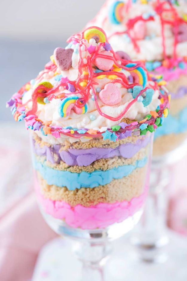 DIY Unicorn Party Ideas - Cotton Candy Unicorn Parfaits - Throw A Unicorn Themed Party With These Cheap and Easy but Super Creative Projects - Unicorns Decorations for Parties With Rainbow, Glitter and Fun Colors - Banners, Signs, Cakes and Tabletop Decor for the Best Birthday Party Ever - Girls, Teens and Kids Love These Fun Crafts #birthdayparty #partyideas #unicorn #kidparty