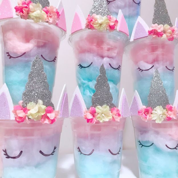DIY Unicorn Party Ideas - Cotton Candy Unicorn Party Favors - Throw A Unicorn Themed Party With These Cheap and Easy but Super Creative Projects - Unicorns Decorations for Parties With Rainbow, Glitter and Fun Colors - Banners, Signs, Cakes and Tabletop Decor for the Best Birthday Party Ever - Girls, Teens and Kids Love These Fun Crafts #birthdayparty #partyideas #unicorn #kidparty