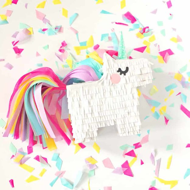 DIY Unicorn Party Ideas - DIY Mini Unicorn Pinata - Throw A Unicorn Themed Party With These Cheap and Easy but Super Creative Projects - Unicorns Decorations for Parties With Rainbow, Glitter and Fun Colors - Banners, Signs, Cakes and Tabletop Decor for the Best Birthday Party Ever - Girls, Teens and Kids Love These Fun Crafts #birthdayparty #partyideas #unicorn #kidparty