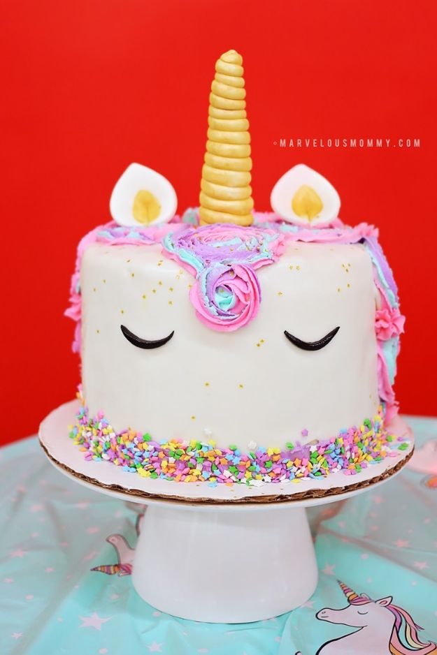 DIY Unicorn Party Ideas - DIY Rainbow Unicorn Cake - Throw A Unicorn Themed Party With These Cheap and Easy but Super Creative Projects - Unicorns Decorations for Parties With Rainbow, Glitter and Fun Colors - Banners, Signs, Cakes and Tabletop Decor for the Best Birthday Party Ever - Girls, Teens and Kids Love These Fun Crafts #birthdayparty #partyideas #unicorn #kidparty