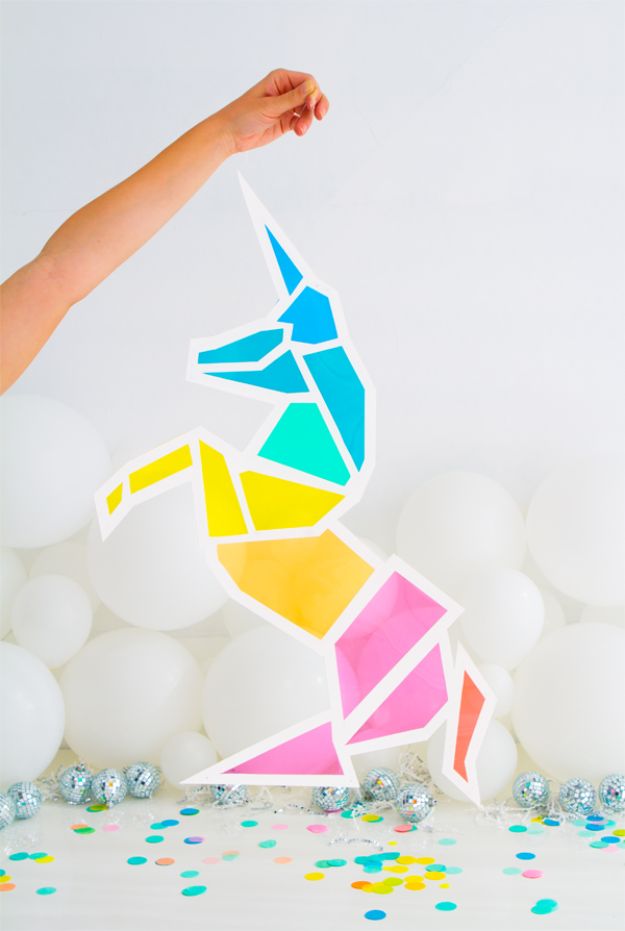 DIY Unicorn Party Ideas - DIY Stained Glass Unicorn - Throw A Unicorn Themed Party With These Cheap and Easy but Super Creative Projects - Unicorns Decorations for Parties With Rainbow, Glitter and Fun Colors - Banners, Signs, Cakes and Tabletop Decor for the Best Birthday Party Ever - Girls, Teens and Kids Love These Fun Crafts #birthdayparty #partyideas #unicorn #kidparty