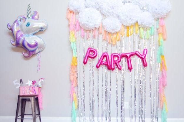 DIY Unicorn Party Ideas - DIY Unicorn Party Backdrop - Throw A Unicorn Themed Party With These Cheap and Easy but Super Creative Projects - Unicorns Decorations for Parties With Rainbow, Glitter and Fun Colors - Banners, Signs, Cakes and Tabletop Decor for the Best Birthday Party Ever - Girls, Teens and Kids Love These Fun Crafts #birthdayparty #partyideas #unicorn #kidparty